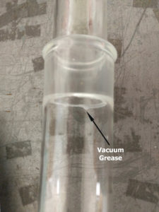 Vacuum grease on standard taper joint