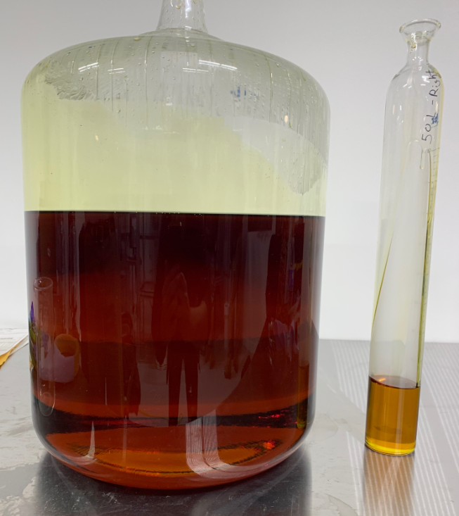 Bulk distillate versus small batch appearance comparison