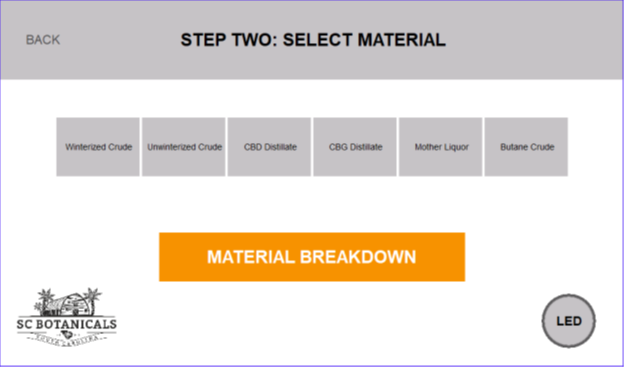 THC Remediation Software Starting Material Type