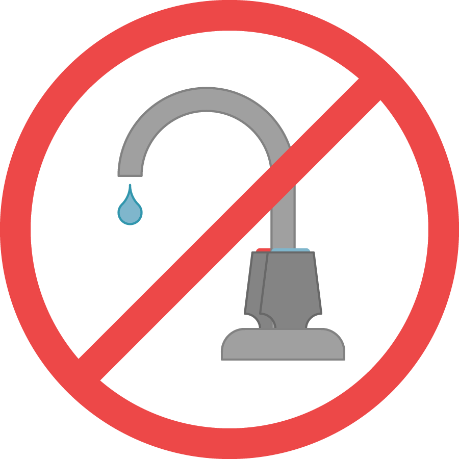 No Water Faucet Sign